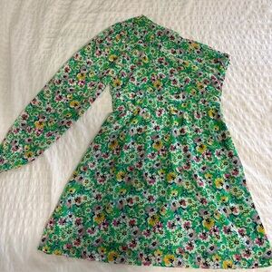 H&M Green Floral One Shoulder Dress